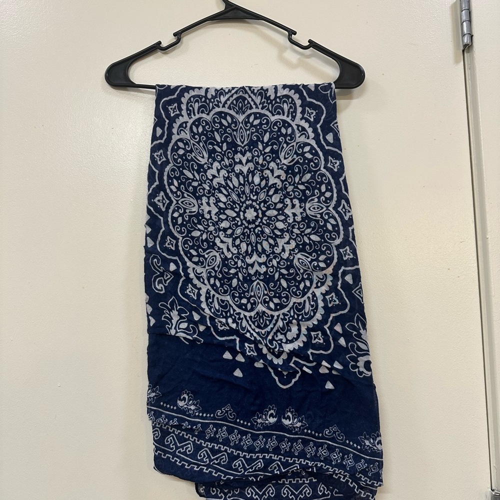 Navy Blue scarf with Paisley Design